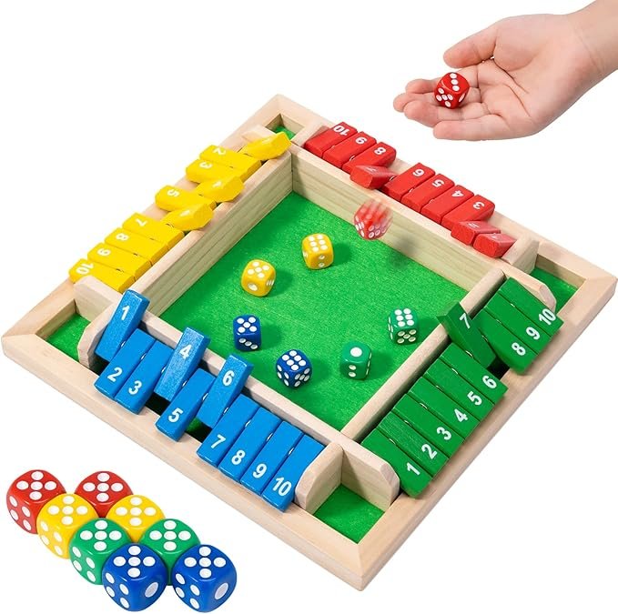 Shut the Box Wooden Dice Game